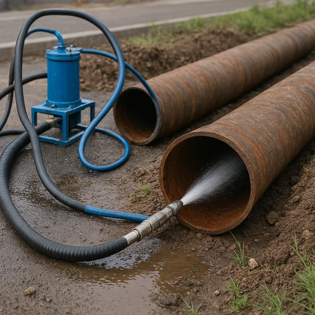 Гидродинамическая прочистка водопроводных труб в Шатуре