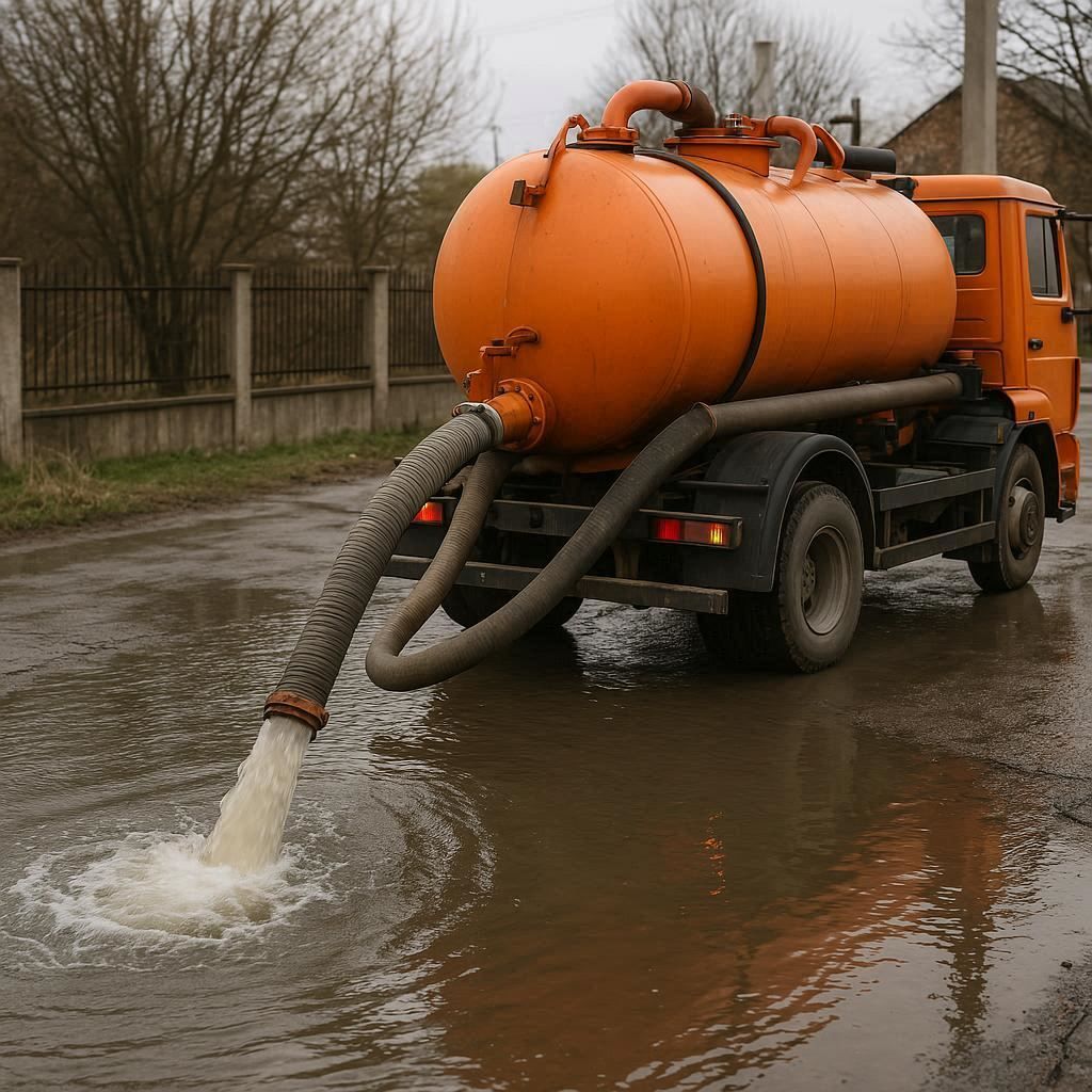 Откачка воды в Шатуре