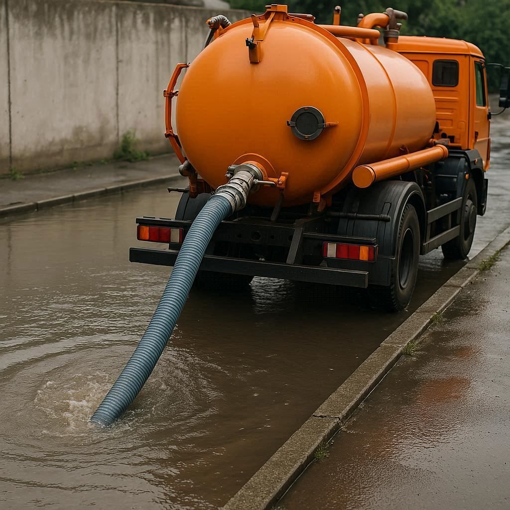 Откачка воды в Шатуре